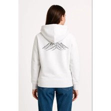 Nihilist Penguen Özel Tasarım Oversize Kapüşonlu Sweatshirt - Beyaz