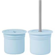 Beta Moda Hub   pipetli Silikon Bardak Seti Mineral Blue / Powder Grey