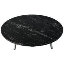 Mavi Trend 100 cm Çap - Ahşap Kaplama Katlanabilir Yer Sofrası - Oyun Masası - 21 cm Yükseklik