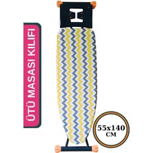 Asev Home İpli Ayarlanabilir Isıya Dayanıklı Keçeli Büyük Boy Ütü Masası Kılıfı Örtüsü Bezi 55x140cm Lidyana