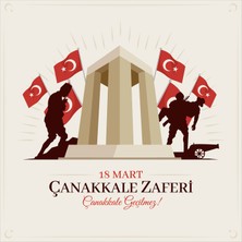 Deko Gonya 18 Mart Çanakkale Zaferi Çanakkale Geçilmez!  Fotoğraf Panosu Branda 100X100