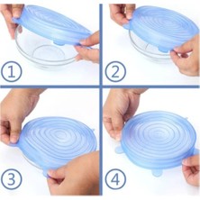 K-Yonlineticaret Silikon Yemek Saklama Kapak Seti 6 Adet