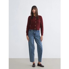 LC Waikiki Indigo Barrel Fit Kadın Jean Pantolon