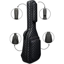 Erga Müzik Siyah Profesyonel Gigbag Klasik Gitar Kılıfı-Çantası-Kapitoneli Suni Deri