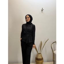 JOOQSTORE Simli Drapeli Bluz