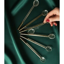 Decostyle El  Yapımı Gümüş Renk 11 cm Cam Kaşık