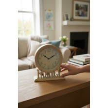 CaactuStore Masa Saati Family Yazılı Plastik Dekoratif Hediyelik Eşya