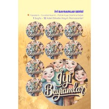 Ceres Studio Iyi Bayramlar Sticker Seti B-2 12 Adet Etiket | Yapışkanlı, Parlak Kuşe Çıkartma Kağıdı