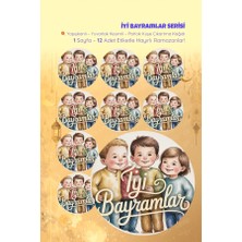 Ceres Studio Iyi Bayramlar Sticker Seti B-3 12 Adet Etiket | Yapışkanlı, Parlak Kuşe Çıkartma Kağıdı