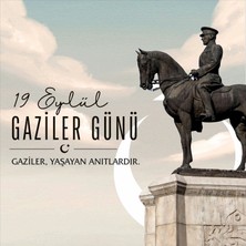 Deko Gonya 19 Eylül Gaziler Günü - Gaziler Yaşayan Anıtlardır Temalı Fotoğraf Panosu Branda 100X100