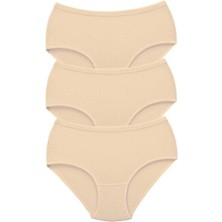 İlk El Grup Ieg™ 3 Adet Tutku Kadın Yüksek Bel Bato Kalın Lastik Külot Ten