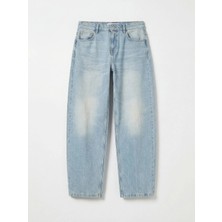 LC Waikiki Indigo Yüksek Bel Baggy Fit Kadın Jean Pantolon