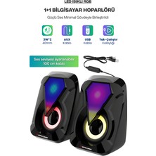 Sprange Rgb Ambiyans Işıklı 2'li Bilgisayar / Cep Telefonu Hoparlörü