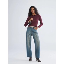 LC Waikiki Indigo Baggy Fit Kadın Jean Pantolon