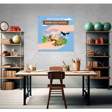 Deko Gonya Hayvanları Koruma Günü Fotoğraf Panosu Branda 100X100