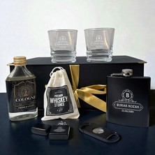 Hediyemen Kişiye Özel Premium Viski Bardağı Seti ve Puro Aksesuarları