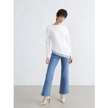 LC Waikiki Mavi Yüksek Bel Wideleg Kadın Jean Pantolon