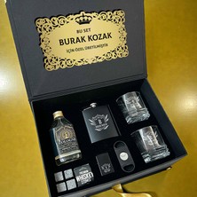 Hediyemen Isim Yazılı Lüks Premium Viski Bardağı ve Hediye Seti