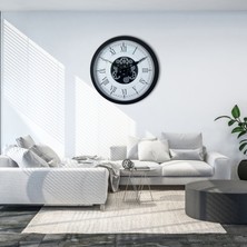 Zentime Roma Signature 60 cm Çarklı Siyah Duvar Saati