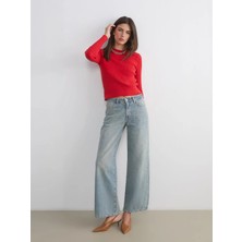 LC Waikiki Indigo Wideleg Kadın Jean Pantolon