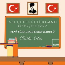 Deko Gonya Türk Harflerinin Kabulü Fotoğraf Panosu Branda 100X100