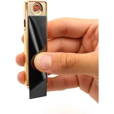 vegahediye v vega Siyah USB Şarjlı Sürgülü Elektrikli Çakmak Rüzgar Geçirmez Taşınabilir Özelliklerle