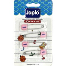 Japlo Emniyetli Çengelli Bebek Iğnesi 4'lü - Pembe