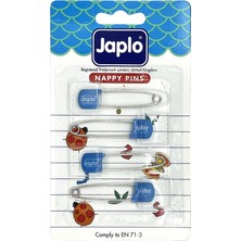 Japlo Emniyetli Çengelli Bebek Iğnesi 4'lü - Mavi