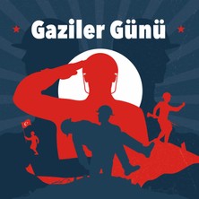Deko Gonya Gaziler Günü Fotoğraf Panosu Branda 100X100