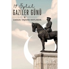 Deko Gonya 19 Eylül Gaziler Günü - Gaziler Yaşayan Anıtlardır Temalı Fotoğraf Panosu Branda 100X150