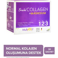Suda Collagen Multiform Toz Saşe Portakallı -Tip I-II-III Kolajen+Magnezyum,Probiyotik,Biotin,Vitamin C | 15gx30