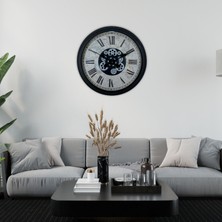 Zentime Black Atlas Series 60 cm Çarklı Duvar Saati