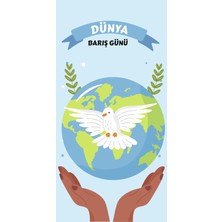 Deko Gonya Dünya Barış Günü Fotoğraf Panosu Branda 100X200