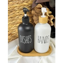 MD Mimoza Dekor Bambu Altlıklı 2'li Cam Sabunluk