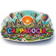 Kapadokya Temalı Ahşap Buzdolabı Magneti Model 5