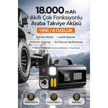 Qifit 18000 Mah Akıllı Çok Fonksiyonlu Araba Takviye Aküsü – Dijital Ekran, LED Işık, USB Çıkış – Taşınabilir Araba Çakmağı & Powerbank