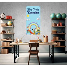 Deko Gonya Dünya Çocuk Hakları Günü  - Her Çocuk Değerlidir Temalı Fotoğraf Panosu Branda 100X200