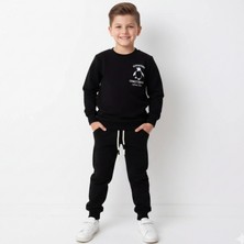 Bebolly Ikili Takım Beep Baskılı Uzun Kol Beli Lastikli Mevsimlik Eşofman Takımı