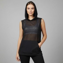 Bonbon Kadın Tül Kolsuz Kapşonlu Tshirt BB2326