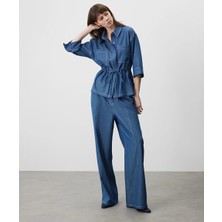 Miss İpekyol Kontrast dikişli wide leg pantolon IS1260003078015