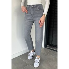 Gülseli Kadın Yüksek Bel Kesik Paça Jean Kot Pantolon P-00020426