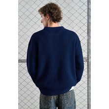 Bol Kesim Dokulu Fitilli  Triko Kazak