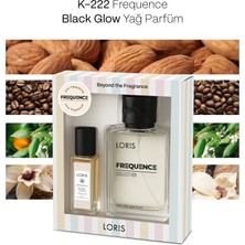 Loris K-222 Kadın Parfüm 50 ml ve Black Glow Parfüm Yağı 8 ml | Özel Kutulu