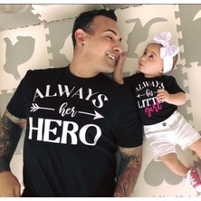 Venüs Dijital Always Her Hero Baba Kız Çocuk Tshirt Zıbın(Gözüken 1 Adet Zıbın Fiyatıdır.)