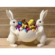 Print Zone Tavşan Şekerlik ve Çikolata Sunumluğu - Dekoratif Süs - Anahtarlık 24 cm
