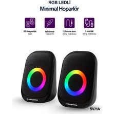 Sprange 2’li Tak Çalıştır USB Bilgisayar Hoparlörü – Rgb, Güçlü Ses, Kompakt Tasarım, Telefona Bağlanabilir