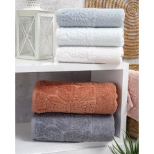 Hazangülü Collection Buldan Üretimi Çeyizlik Jakarlı Yaprak Kısmi Kadife 6'lı Mutfak Havlusu I 30X50