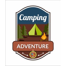 Camping Adventure Sticker - Araba Oto Motosiklet Karavan Cam Sticker - 00135
