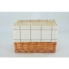 Koçtaş Kareli Hasır Sepet Beyaz 26x18x28 Cm