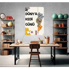 Deko Gonya Dünya Kedi Günü Fotoğraf Panosu Branda 100X150